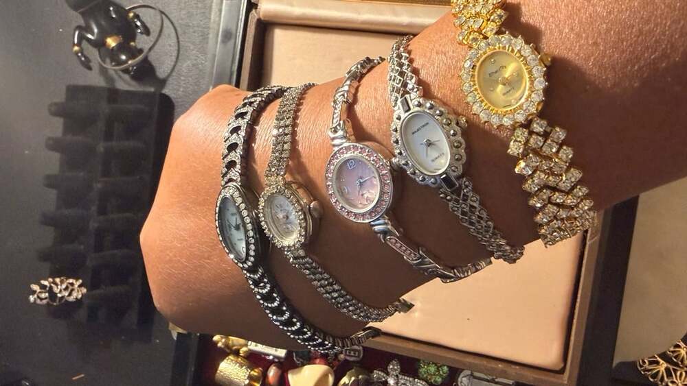 Vintage Ladies Rhinestone Watch Lot 5 Pc